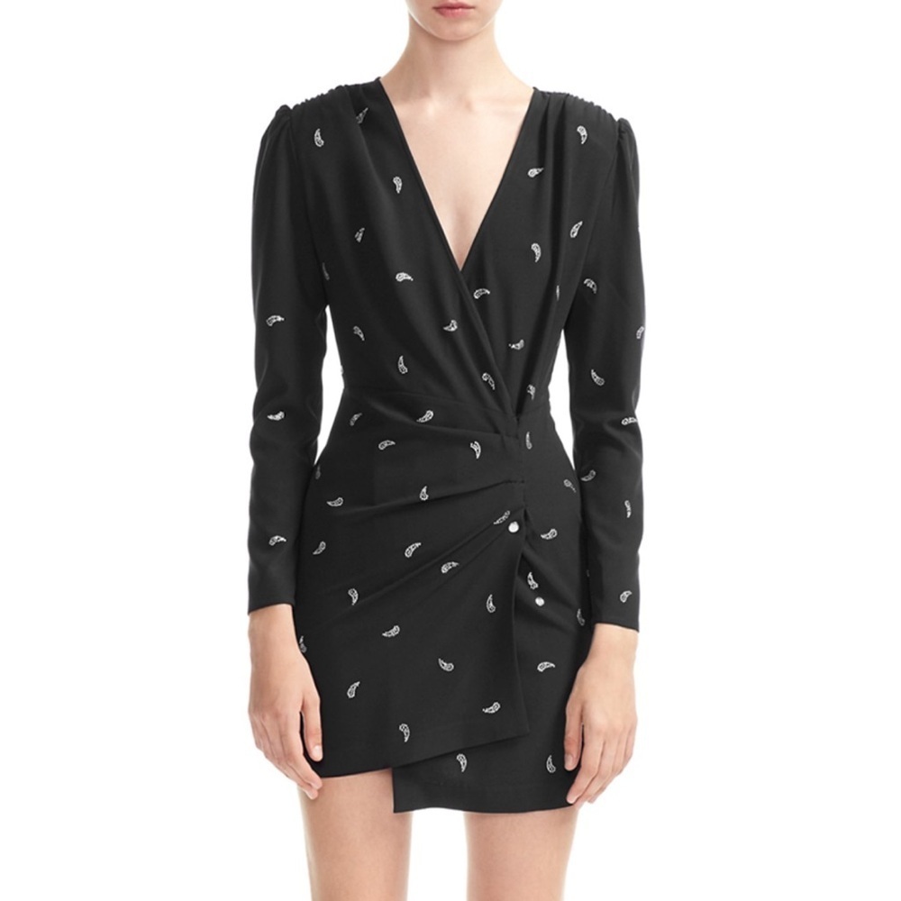 Maje Ribilo Paisley Embellished Mini Dress